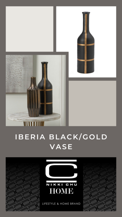 Iberia Black/Gold Vase