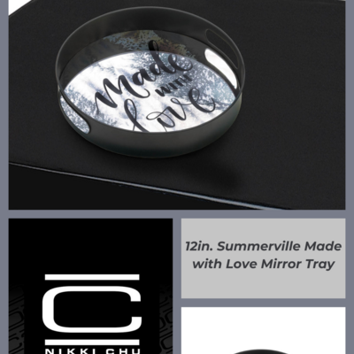 12in. summerville made with love mirror tray