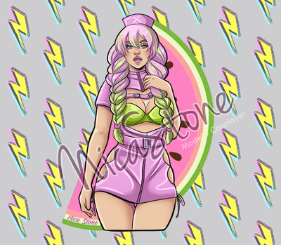 Watermelon Braids - Sticker