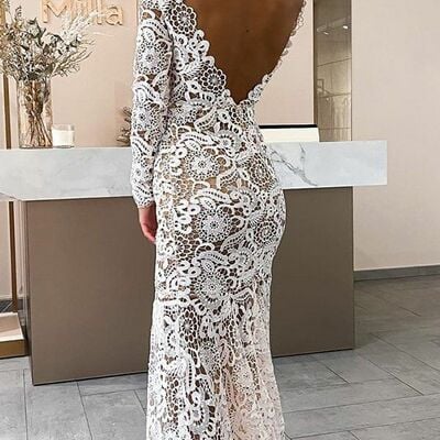 Sexy mermaid lace wedding dress bridal dress bridal gown - Thumbnail 2