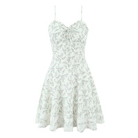 Lace embroidery print waist sexy fresh suspender dress - Thumbnail 1