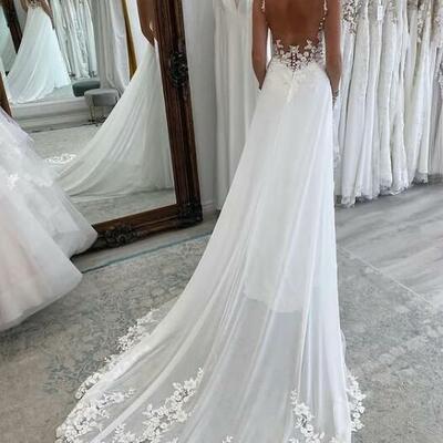 A-line sexy sweetheart appliques tulle wedding dress bridal dress bridal gown - Thumbnail 1