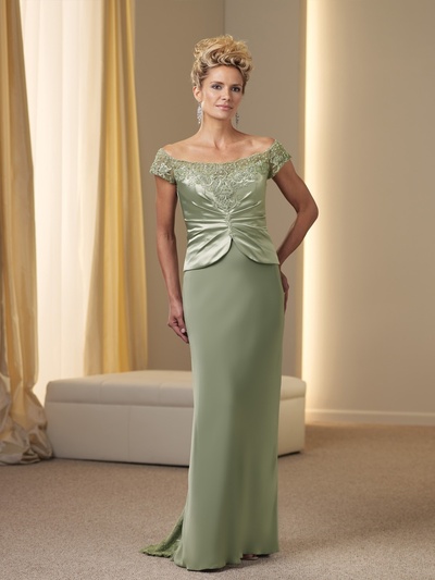 Elegant Mint Green Sheath Mother of the Bride/Groom Dress Evening Formal Prom Dress