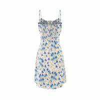 Holiday style blue butterfly floral waist suspender skirt hip dress - Thumbnail 4