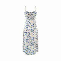 Tea break butterfly print waist slimming beautiful sexy suspender dress - Thumbnail 5