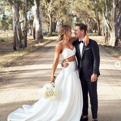 Sexy two pieces satin wedding dress bridal dress bridal gown