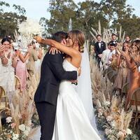 Sexy Two Pieces Satin Wedding Dress Bridal Dress Bridal Gown - Thumbnail 1