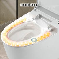 Heated Seat Smart Toilet - One-Piece Automatic Flush Tankless with Foot Sensor & Night Light  - Thumbnail 3