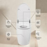 Heated Seat Smart Toilet - One-Piece Automatic Flush Tankless with Foot Sensor & Night Light  - Thumbnail 4