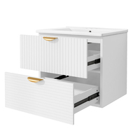 Modern 24-Inch Wall-Mounted Bathroom Vanity with 2 Drawers  - Thumbnail 1