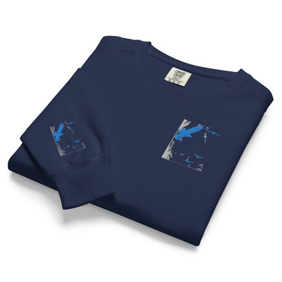 Unisex garment-dyed sweatshirt - Blue Birds
