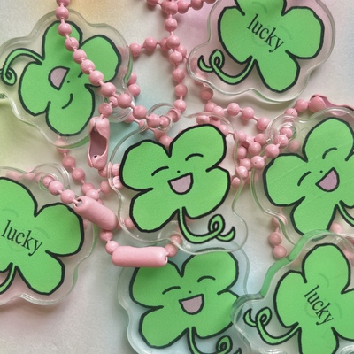 clover mini acrylic charm