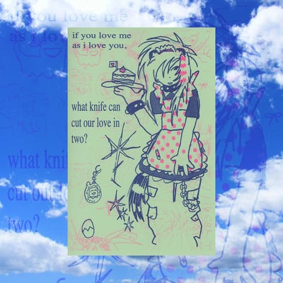 strawberry cake slice risograph print