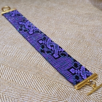 Pixel Bracelet - Purple Glazed Terracotta - Thumbnail 2