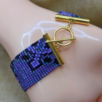 Pixel Bracelet - Purple Glazed Terracotta - Thumbnail 3