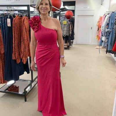 Elegant sheath one shoulder mother of the bride/groom dress evening formal prom dress