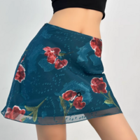 Retro holiday casual flower print sexy hip skirt - Thumbnail 7