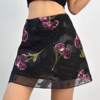 Retro holiday casual flower print sexy hip skirt - Thumbnail 8