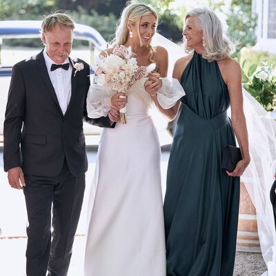 Elegant blue mother of the bride/groom dress evening formal prom dress