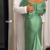 Elegant Sheath Green Off the Shoulder Mother of the Bride/Groom Dress Evening Formal Prom Dress - Thumbnail 1
