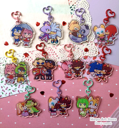 Sonic couples keychains