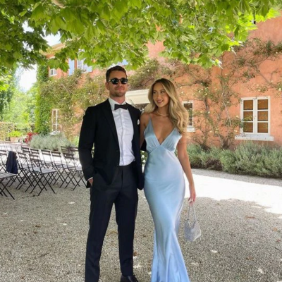 Simple light blue a line v neck long prom dresses - Thumbnail 2