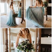 Rustic Blue Boho Tulle Wedding Dress Bridal Dress Bridal Gown - Thumbnail 1
