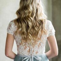 Rustic Blue Tulle Wedding Dress Bridal Dress Bridal Gown - Thumbnail 1