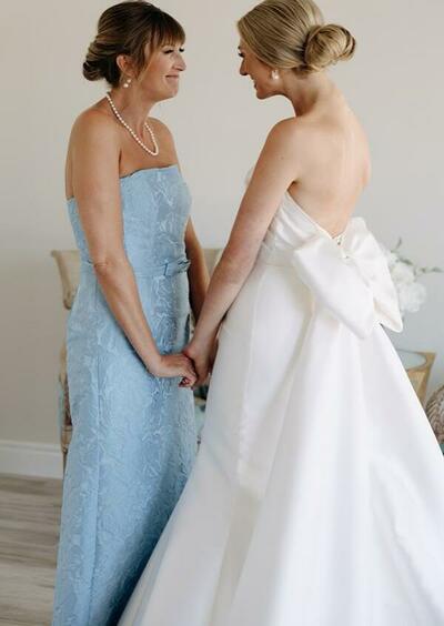 Elegant Blue Sheath Lace Mother of the Bride/Groom Dress Evening Formal Prom Dress