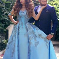 Elegant A Line Lace Appliques Prom Dress Formal Dress Evening Gowns - Thumbnail 2