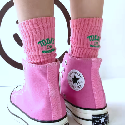 "today i'm awesome" socks