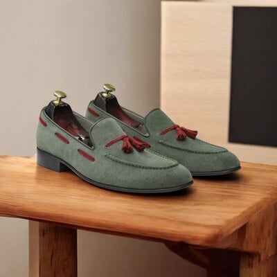 Handmade moccasin casual light weight shoes, men loafers suede shoes