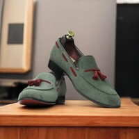 Handmade Moccasin Casual Light Weight Shoes, Men Loafers Suede Shoes - Thumbnail 1