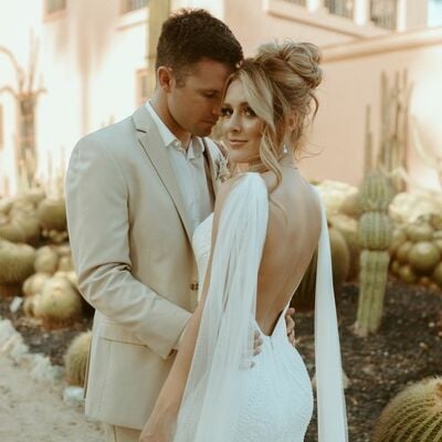 Sheath lace wedding dress, v-neck backless bridal dress bridal gown - Thumbnail 2