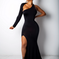 Elegant Off the Shoulder Long Dress - Thumbnail 2