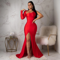 Elegant Off the Shoulder Long Dress - Thumbnail 5