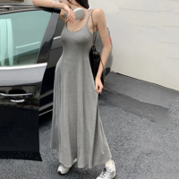 Sexy Low Collar Spaghetti Strap Slim Fit Dress  - Thumbnail 2