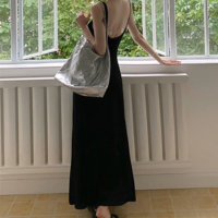 Sexy Low Collar Spaghetti Strap Slim Fit Dress  - Thumbnail 5