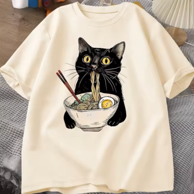 Noodle ramen cat t-shirt