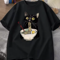 Noodle Ramen Cat T-Shirt - Thumbnail 1
