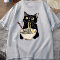 Noodle Ramen Cat T-Shirt - Thumbnail 2