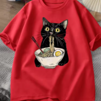 Noodle Ramen Cat T-Shirt - Thumbnail 5
