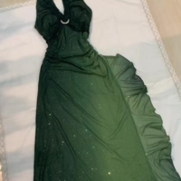 Halter Ombre Green Chiffon Backless Prom Dresses - Thumbnail 1