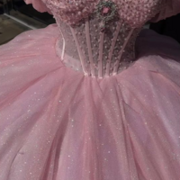 Glitter Pearls Ball Gowns Pink Quinceanera Dresses Sweet 15 Dresses - Thumbnail 1