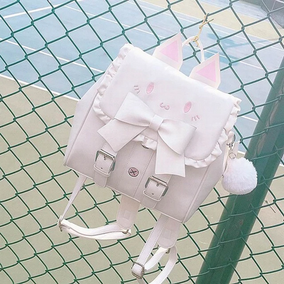 Harajuku leather cat backpack - Thumbnail 1