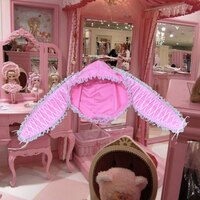 Pink Bunny Hood with Laced up Ears - Thumbnail 2