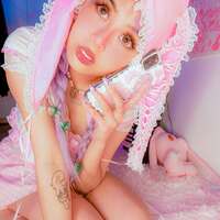 Pink Bunny Hood with Laced up Ears - Thumbnail 3