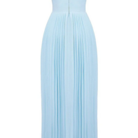 Elegant Pleated Strapless Summer Dress - Thumbnail 3