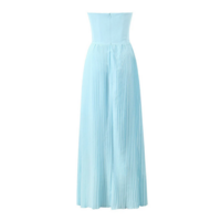 Elegant Pleated Strapless Summer Dress - Thumbnail 6