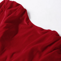 Strapless Knot Velvet Party Dress - Thumbnail 2